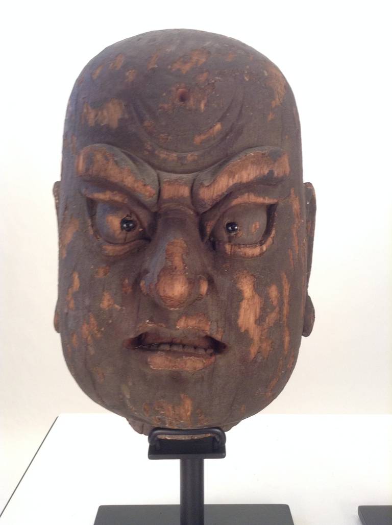 18th Century and Earlier 18th Century Carved Chinese Qing Heads