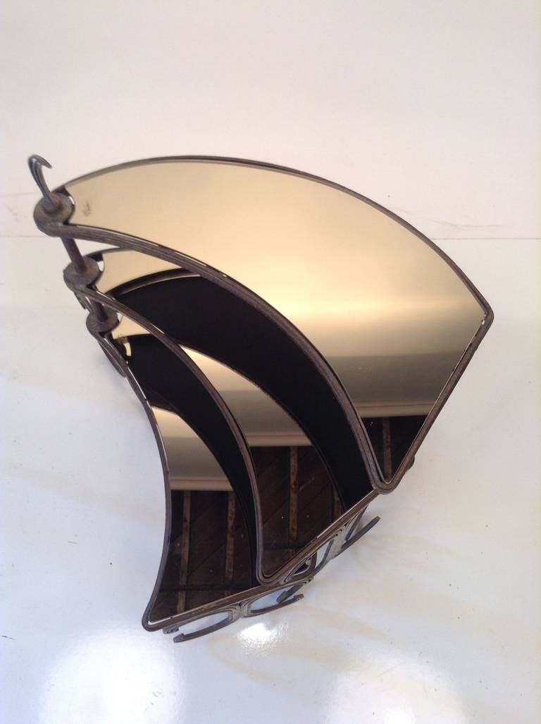 Art Deco Gilt Metal, Three Tier Table or Stand, after Edgar Brant In Good Condition In Buffalo, NY