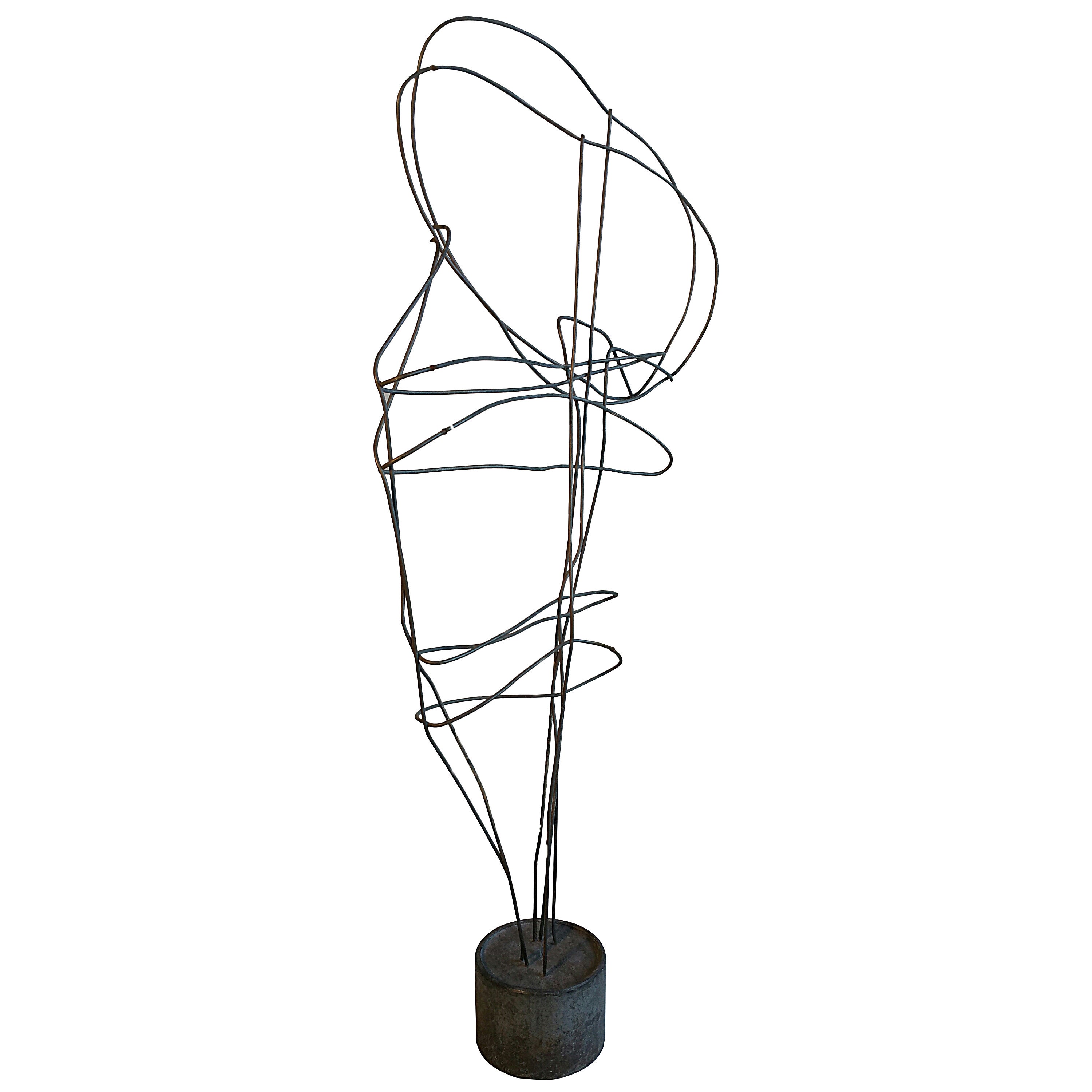 Wire Art Abstract Head Sculpture For Sale