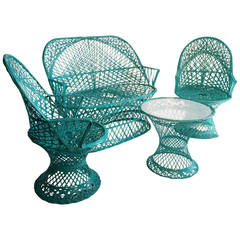 Four-Piece Russell Woodard Spun Fiberglass Patio Set, Modernist