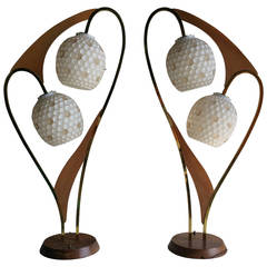Pair of Majestic Lamp Co. Atomic Lamps, Mid-Century Modern