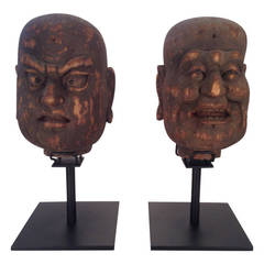 18th Century Carved Chinese Qing Heads 5