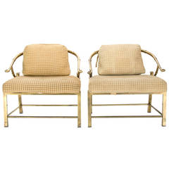 Pair of Mastercraft Asian Style Lounge Chairs