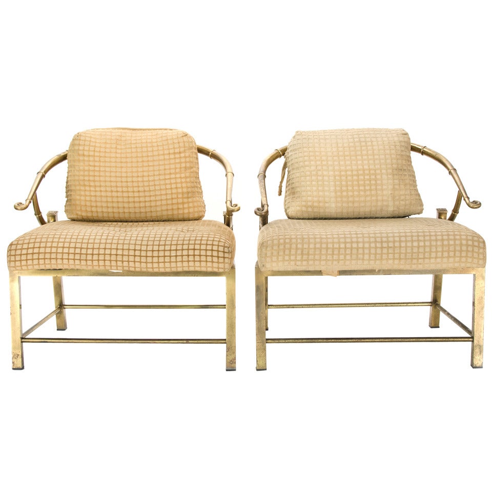 Pair of Mastercraft Asian Style Lounge Chairs
