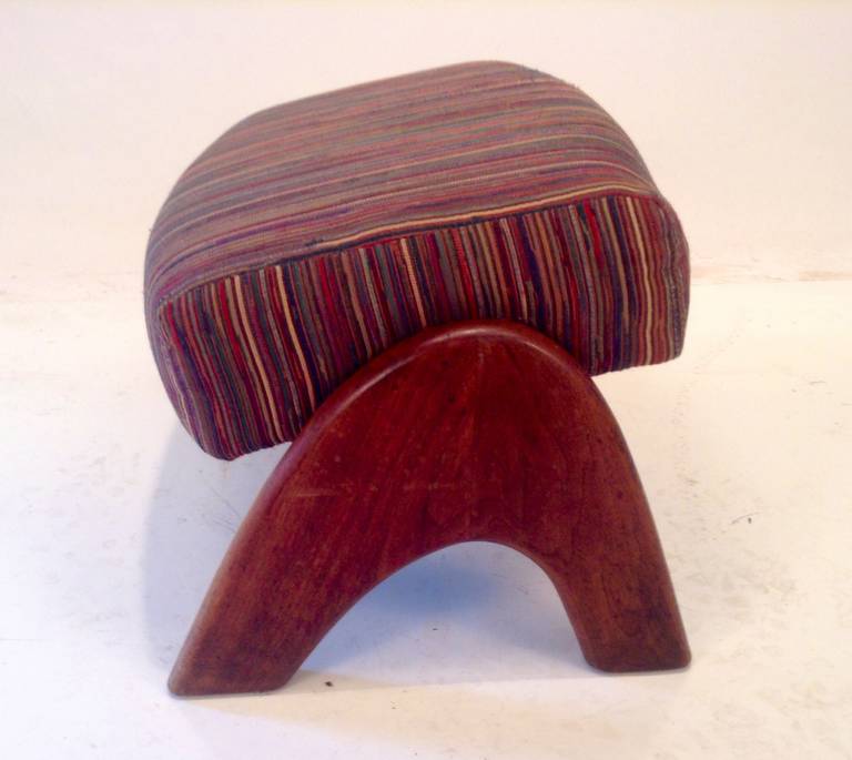 Elusive Adrian Pearsall Mid-Century Modern Footstool or Ottoman In Good Condition In Buffalo, NY