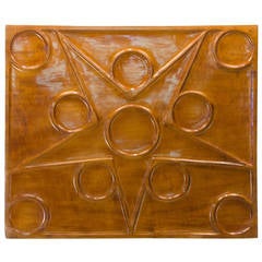 Mid-Century Modern Hand-Carved Sculptured Wall Plaque