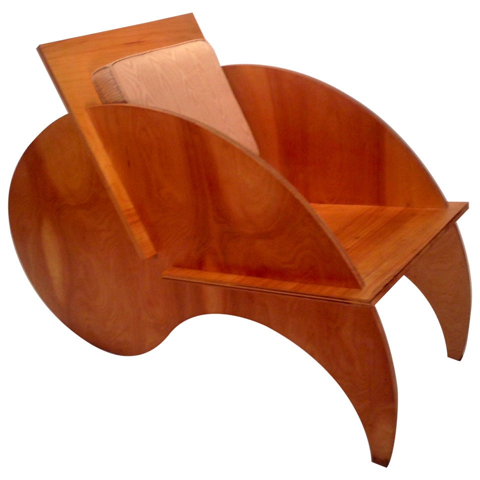 One-Off "Yin Yang" Puzzle Lounge Chair, Modernist, Bench Made For Sale