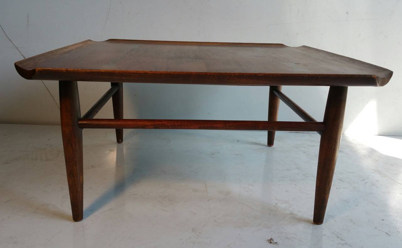 Mid-Century Modern Walnut, Ash and Rosewood Cocktail Table In Good Condition In Buffalo, NY