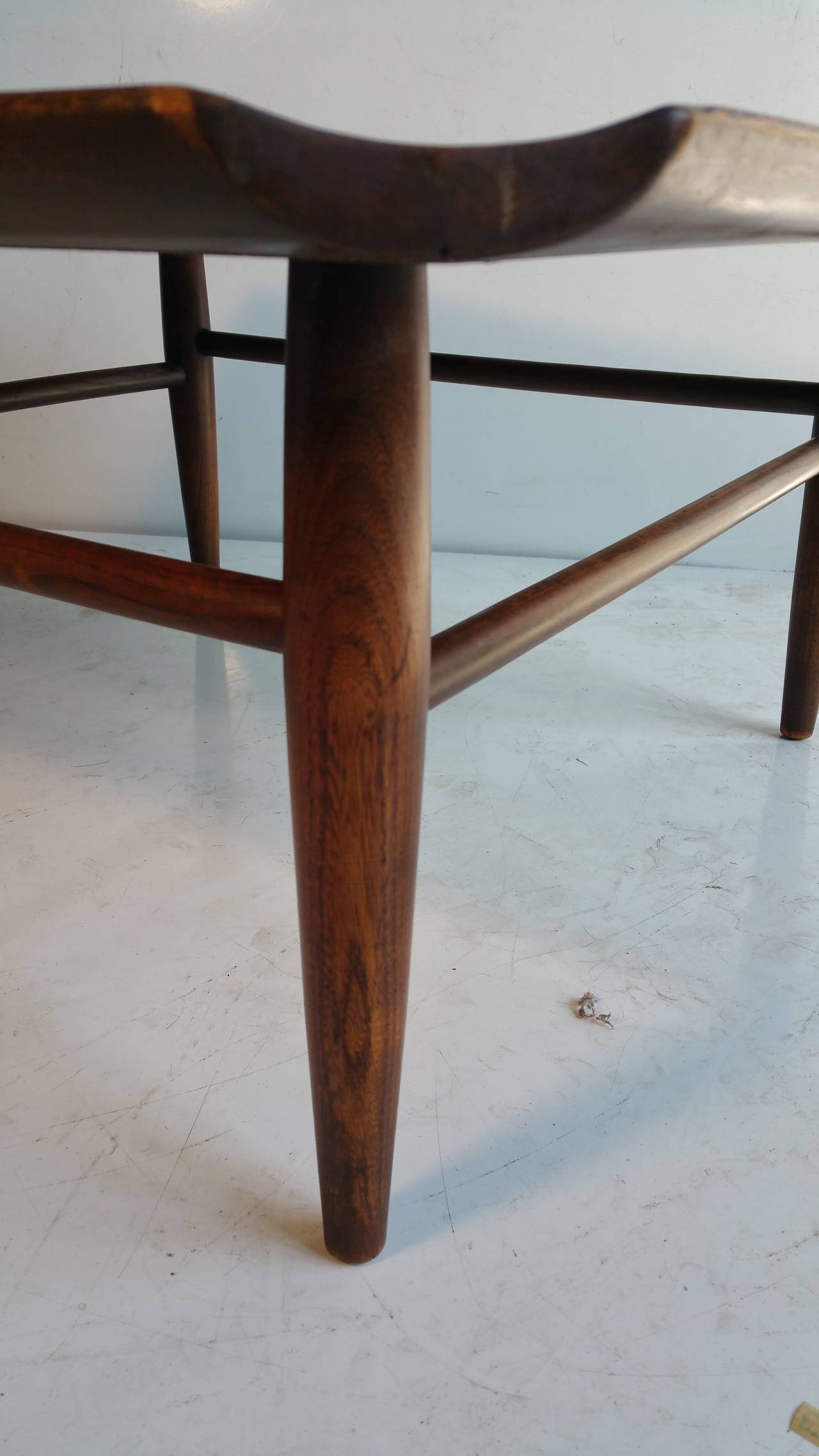 Mid-Century Modern Walnut, Ash and Rosewood Cocktail Table 2