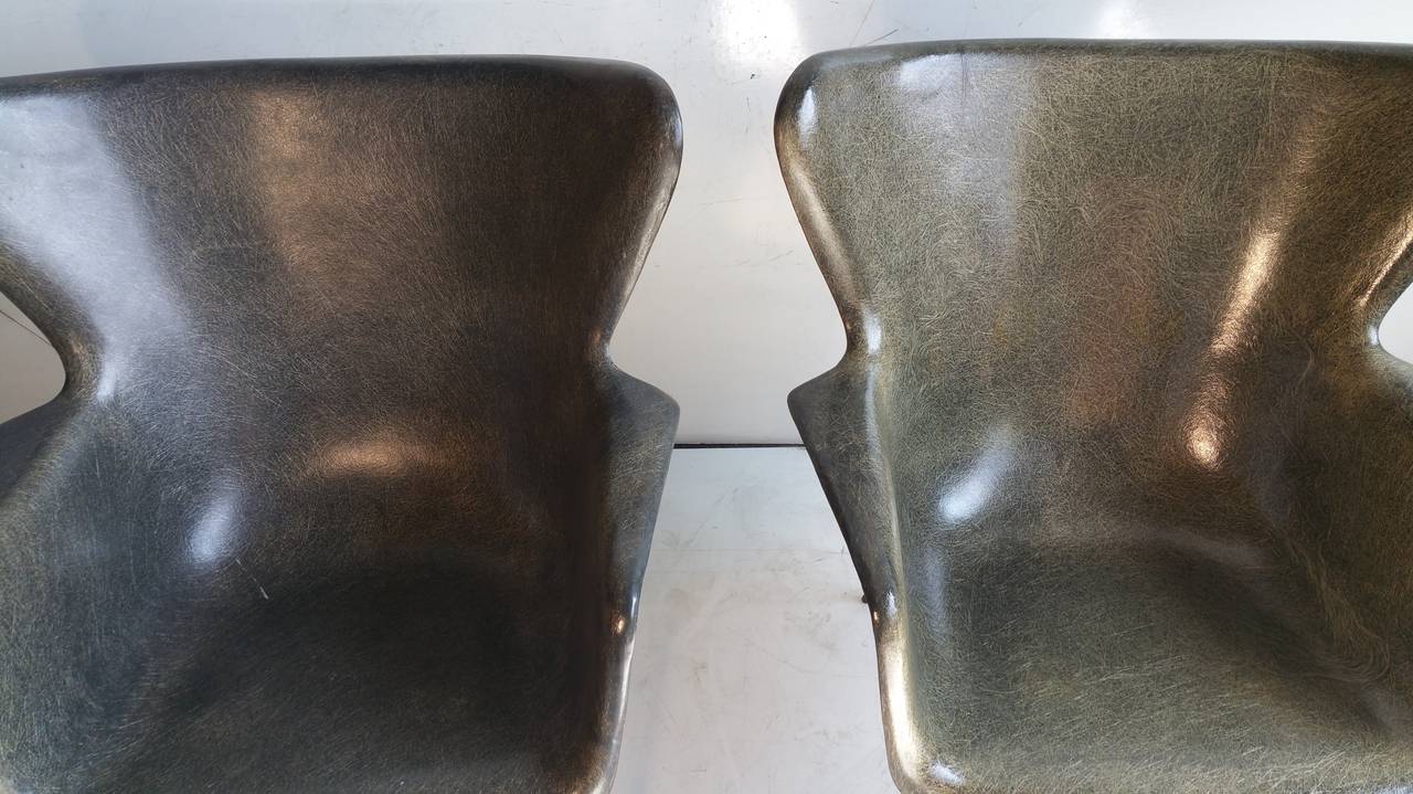 Pair of George Peabody for Selig Molded Fiberglass Lounge Chairs 3