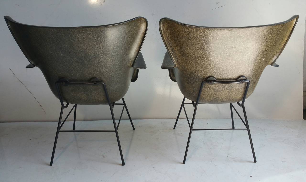 American Pair of George Peabody for Selig Molded Fiberglass Lounge Chairs