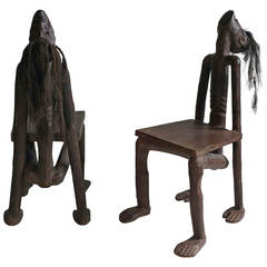 Modern 'TIKI' Shrunken Head Chairs 1
