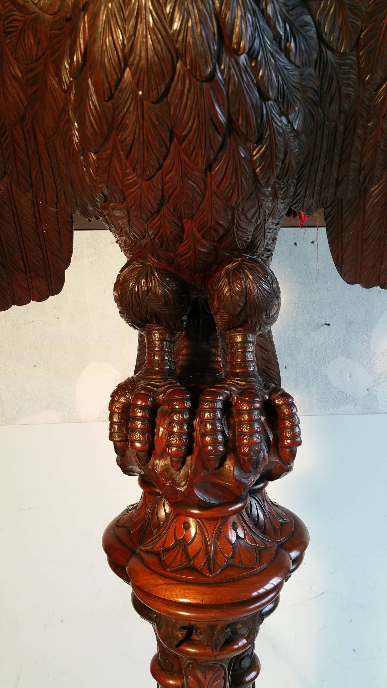 Victorian Monumental 19th Century Carved Wood Eagle Lecturn, European