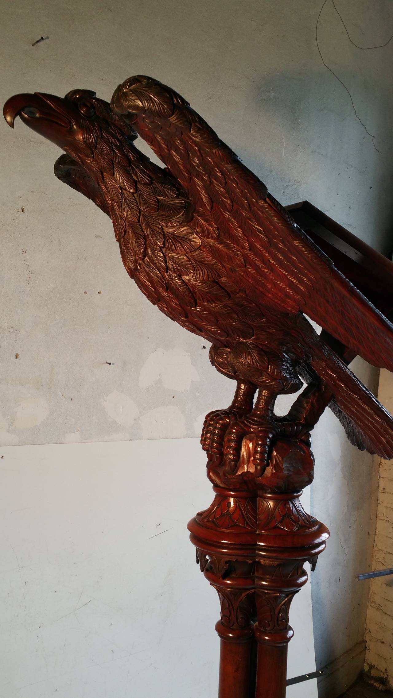 Monumental 19th Century Carved Wood Eagle Lecturn, European 3