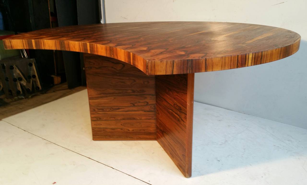20th Century Bookmatched Brazilian Rosewood Desk by Leif Jacobsen, Denmark