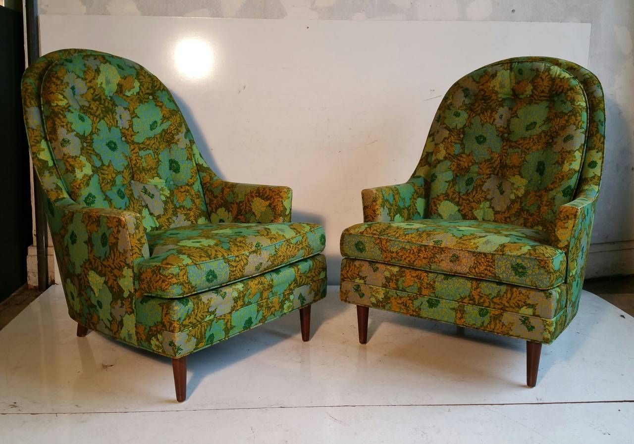 Pair of Oversized Lounge Chairs, Mid-Century Modern Custom Built by