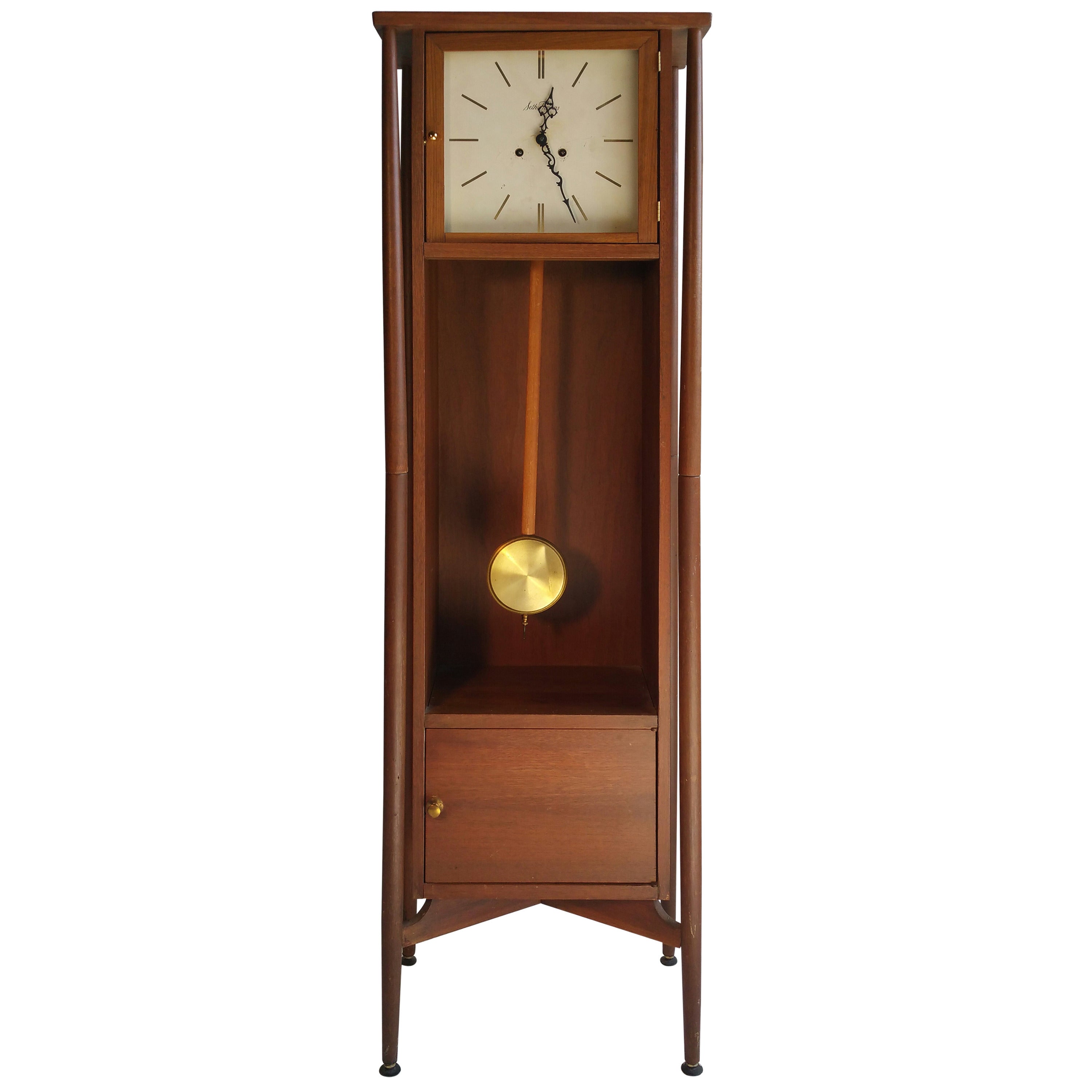 Danish Modern Grandfather Clock, Seth Thomas