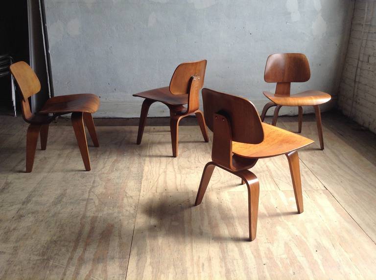 American Set of Four DCWs by Charles Eames for Herman Miller