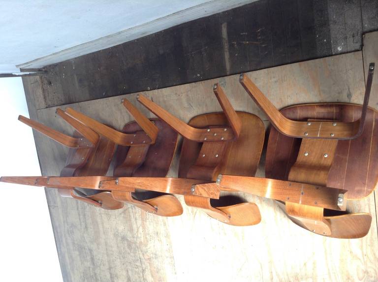 Walnut Set of Four DCWs by Charles Eames for Herman Miller