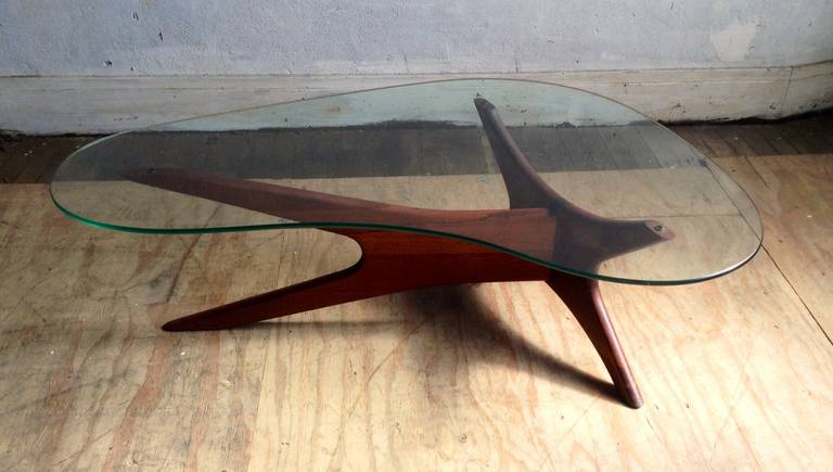 adrian pearsall coffee table glass