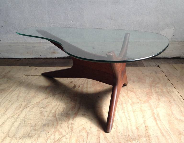 free form glass coffee table