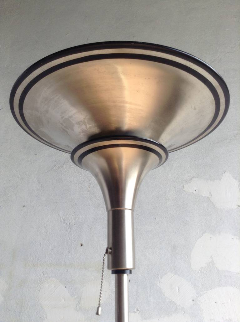 Machine Age Art Deco Torchiere Two-Tiered Aluminum, Miller Company 1