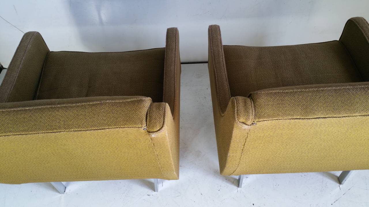 Pair of Modernist Lounge Chairs In Fair Condition For Sale In Buffalo, NY
