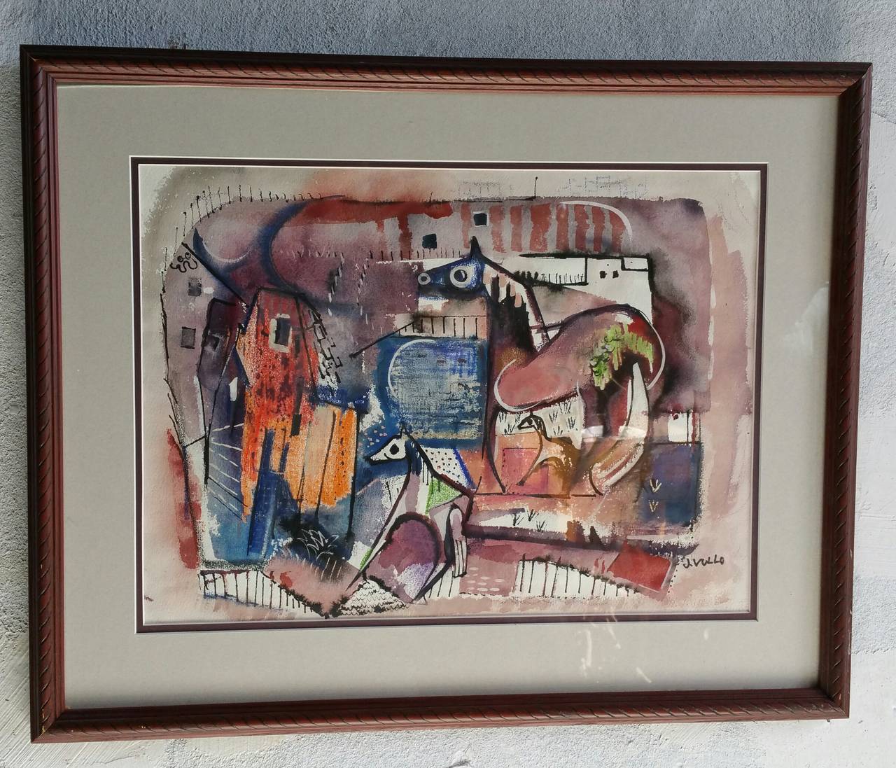American Modernist Abstract Watercolor by James Vullo, Albright Knox