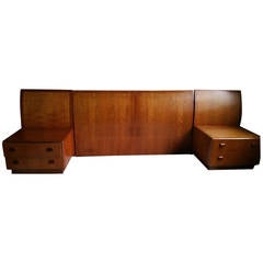 Extremely Rare Dunbar Platform Bed and Nightstands