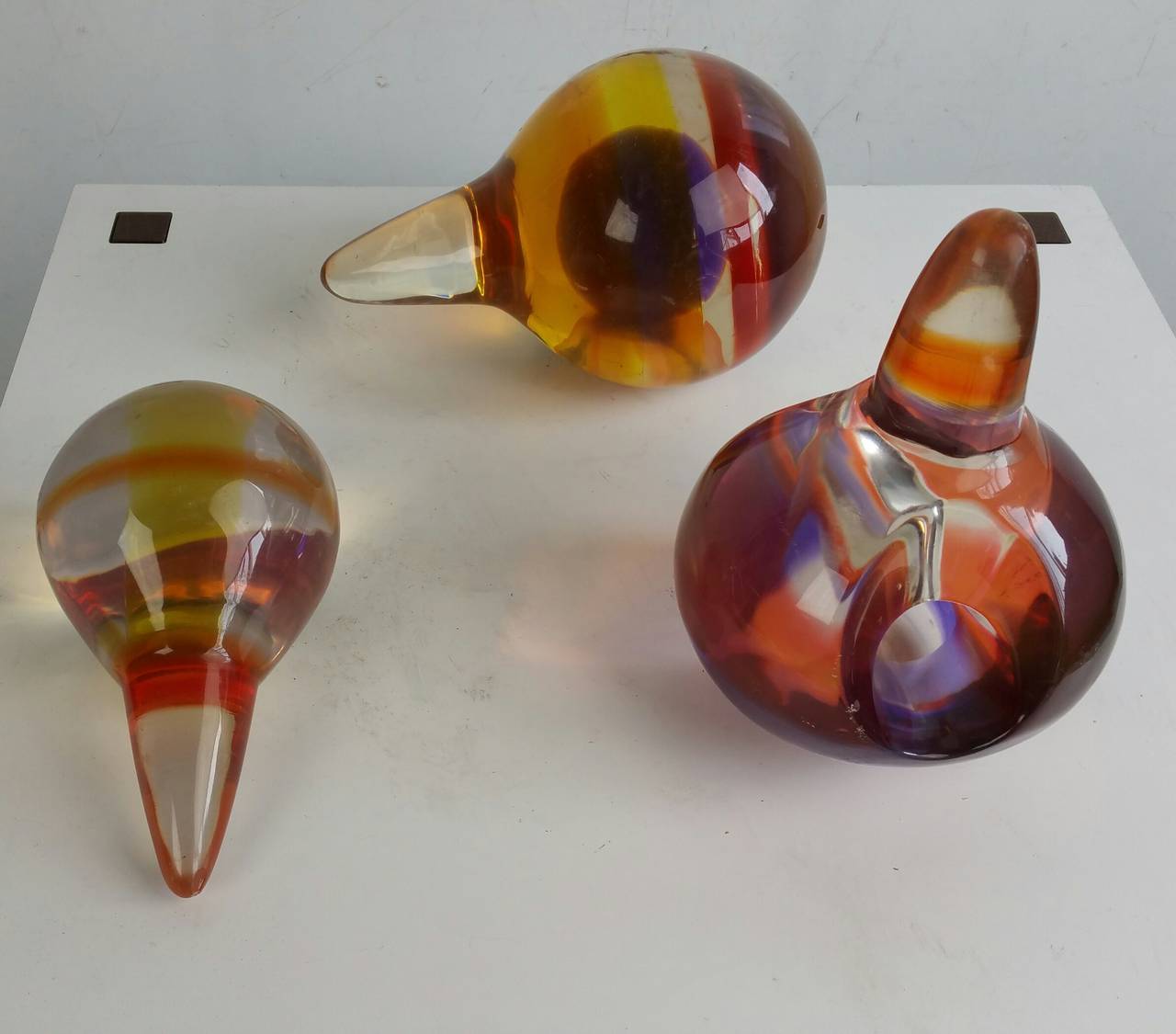American Set of Three Modernist Lucite Polysphere Sculptures For Sale
