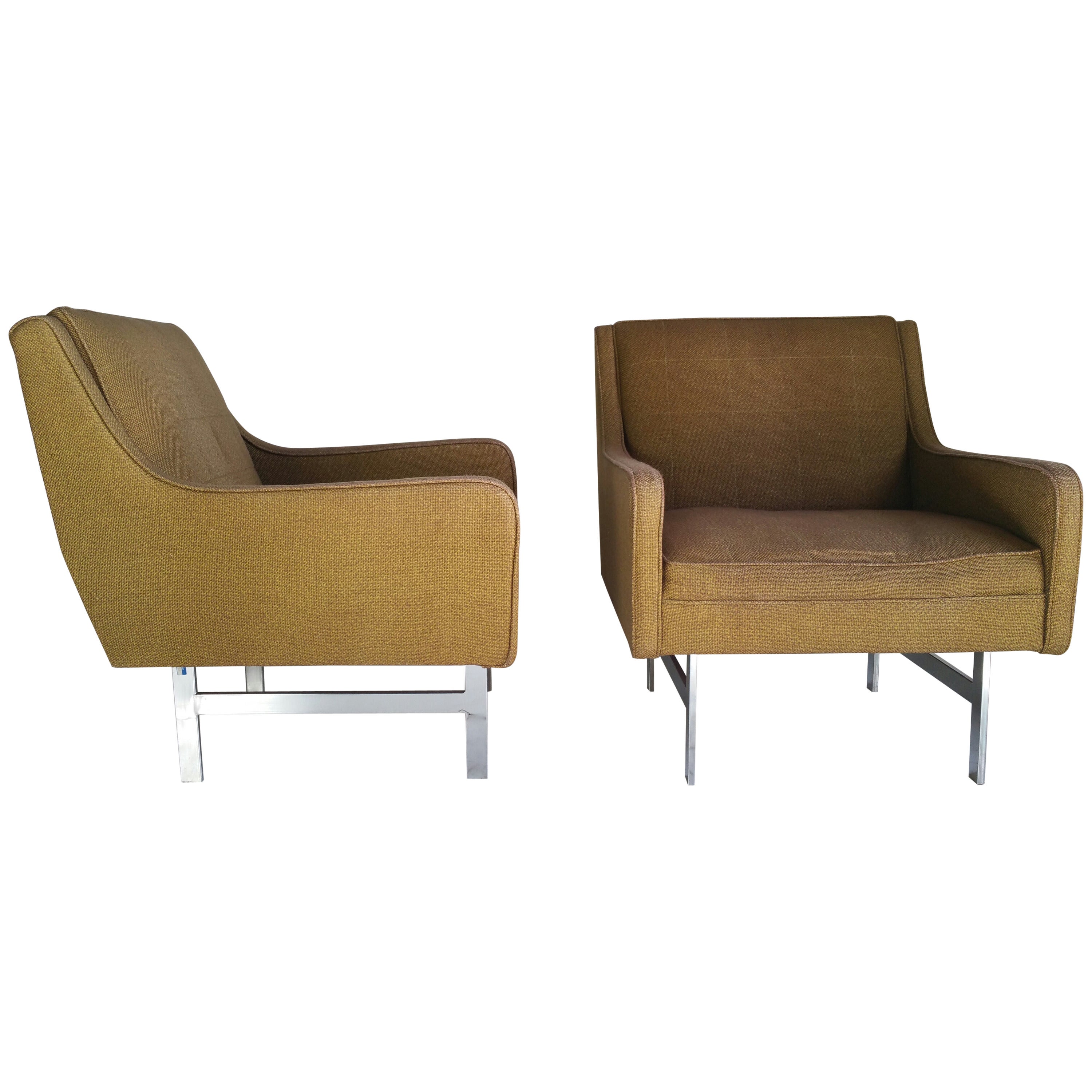 Pair of Modernist Lounge Chairs For Sale