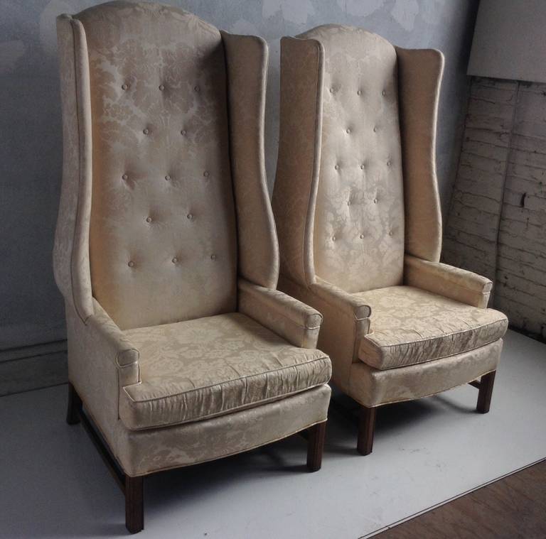 Monumental Oversized Stylized Wing Chairs Tall "Paris ...
