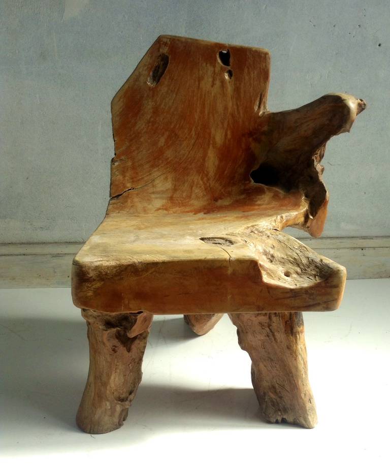 20th Century Redwood Burl Chair, hand crafted and shaped to create a beautiful,organic,sculptural form, Nice diversity of color and surface,