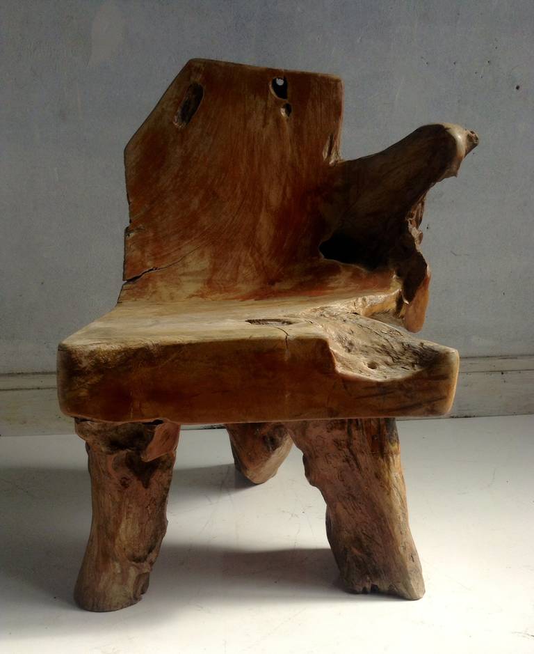 Exceptional Redwood Burl Chair with Free Edge 3