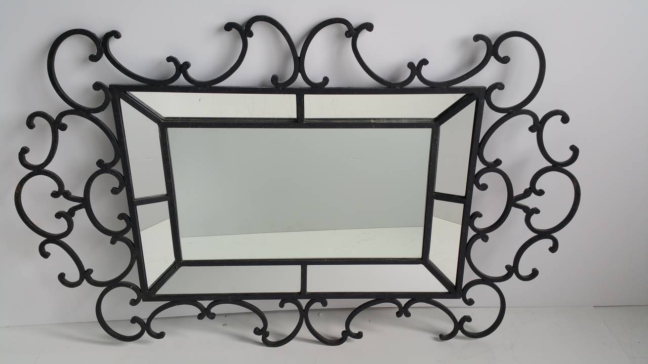 Decorative Oversized Wrought Iron Mirror, , whimsical fantasy design For  Sale at 1stDibs | large wrought iron mirror, rod iron mirror, wrought iron  mirror designs