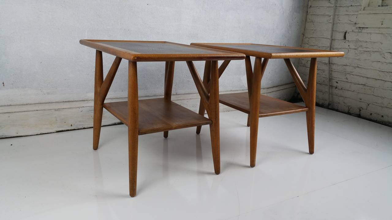 Pair Mid Century Modern Tables Jack Van Der Molen, Jamestown Lounge