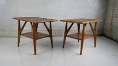 Pair Mid Century Modern Tables Jack Van Der Molen, Jamestown Lounge