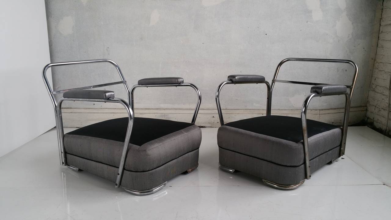 Unknown Pair Art Deco Lounge Chairs.c. 1930's modernist For Sale