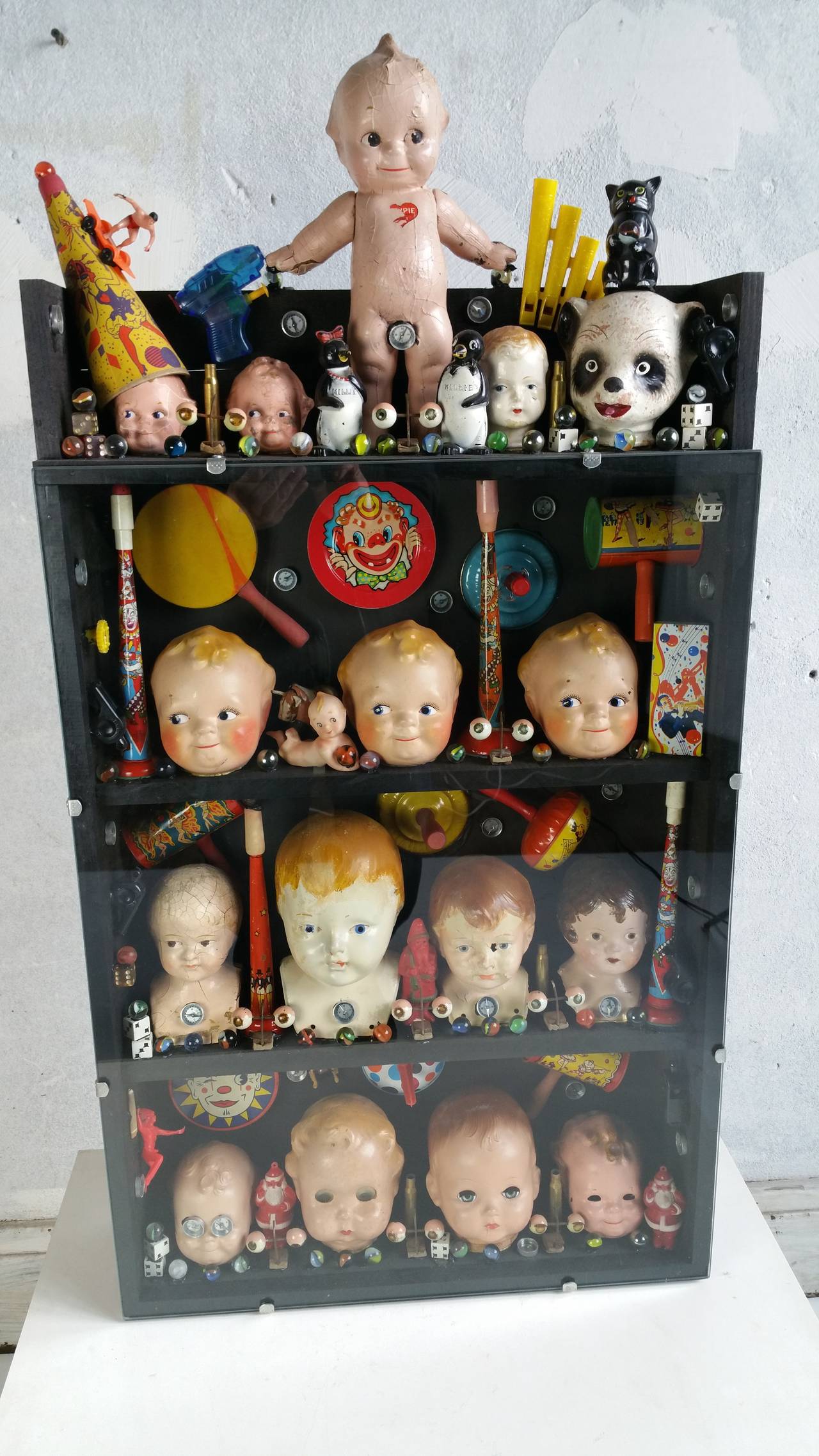 Outsider Art Doll Head Sculpture "Everybody Needs Some" Hollywood H, 1987