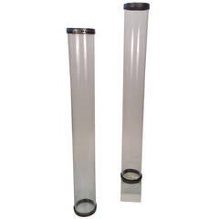 Large Architectural, Industrial Glass Cylinders, Modernist