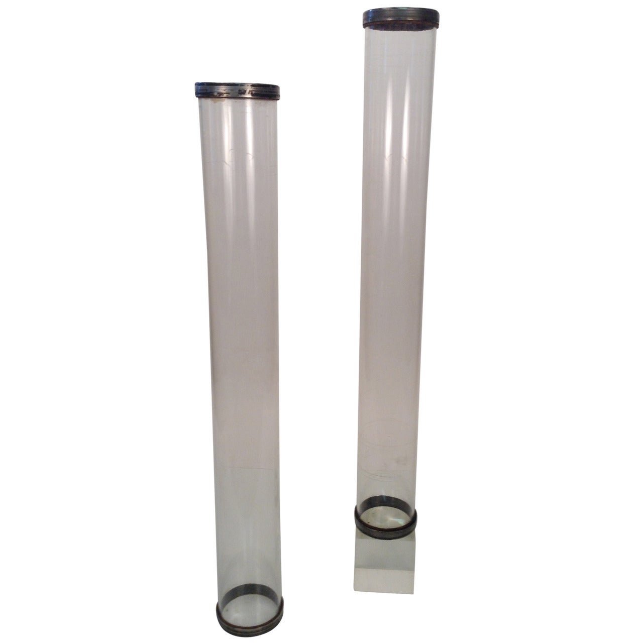 Large Architectural, Industrial Glass Cylinders, Modernist