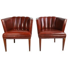 Pair Art Deco Occasional Tufted back Bergere Chairs, , Bier & Gunderman