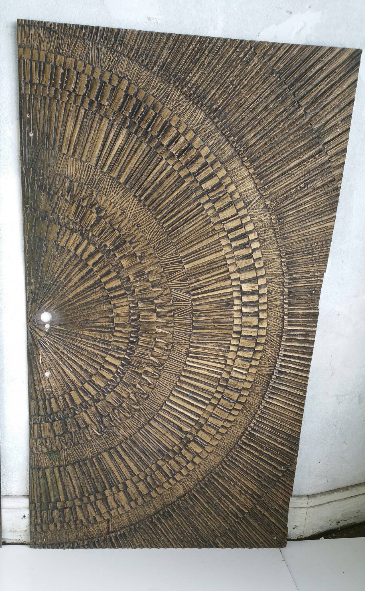 American Brutalist Bronze Patinated Door Panels in the Manner of Paul Evans