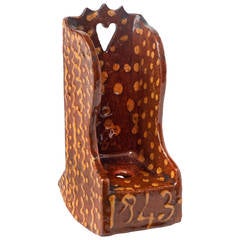 Superb English Slipware Rocking Chair Dated 1843