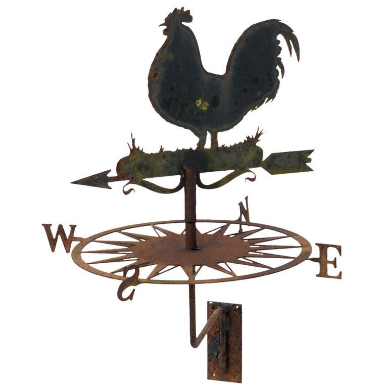 Late Cockerel Wall Mounting Weathervane For Sale