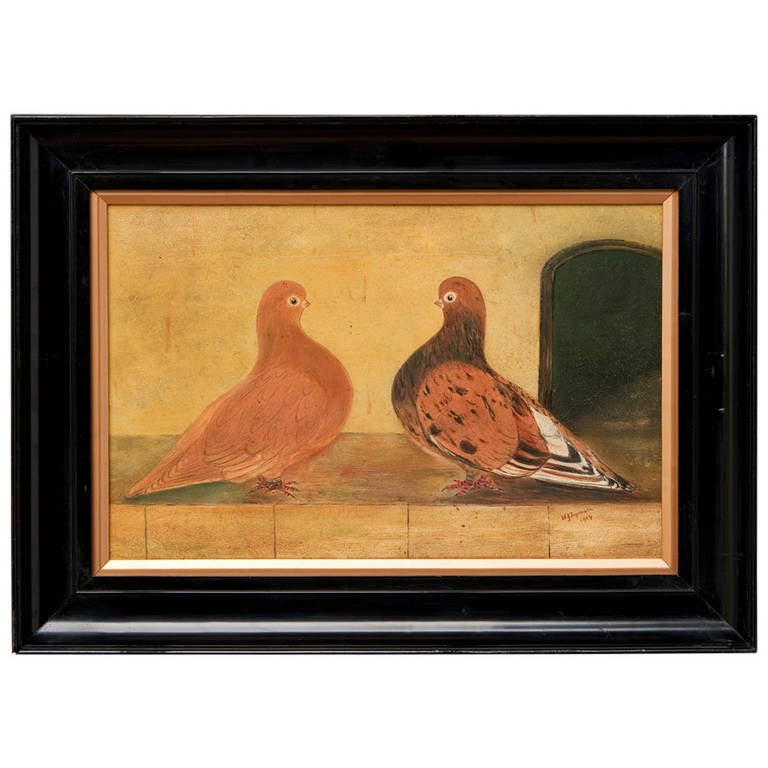 Pair of Prize Pigeons By W.J.Lynham