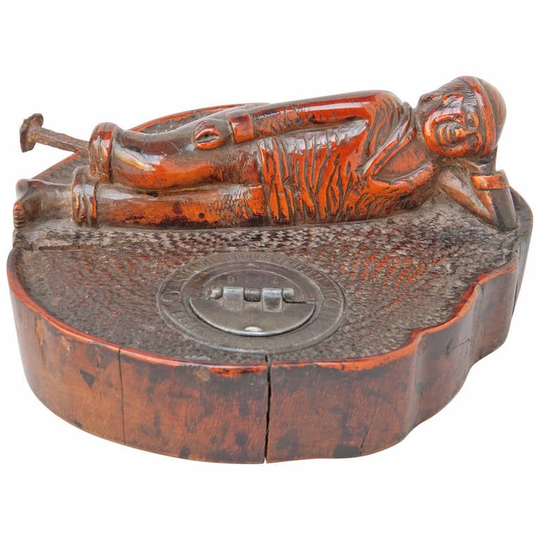 Charming 19th Century Cherry Wood Inkwell Stand For Sale