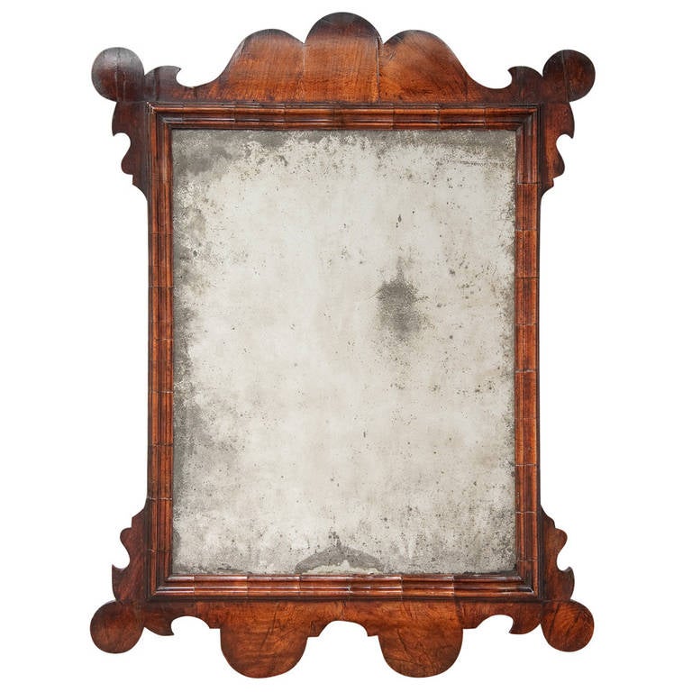 Walnut Veneered Looking-Glass, circa 1730 For Sale