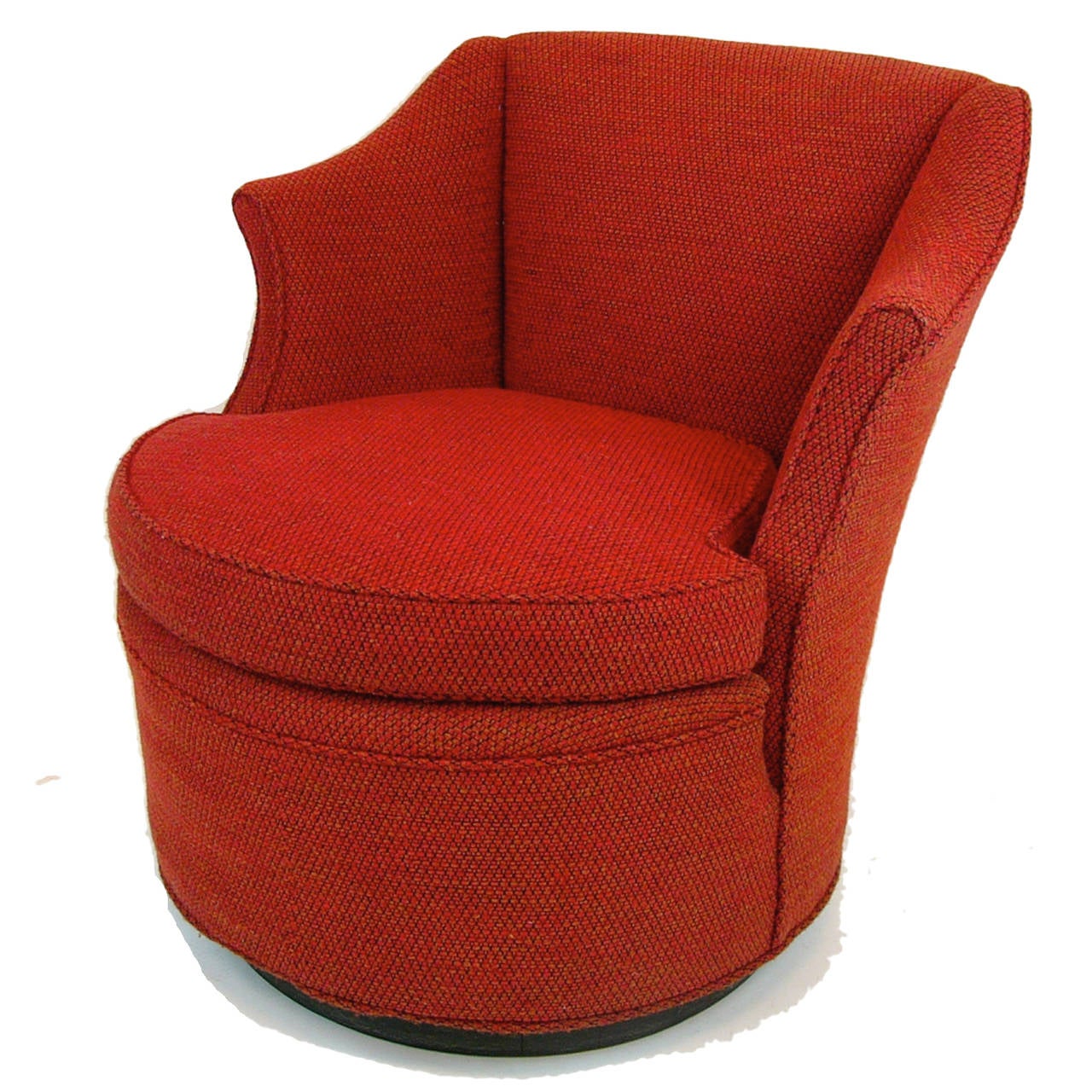 American Pair of Red Swivel Chairs Attributed to Edward Wormley for Dunbar Furniture