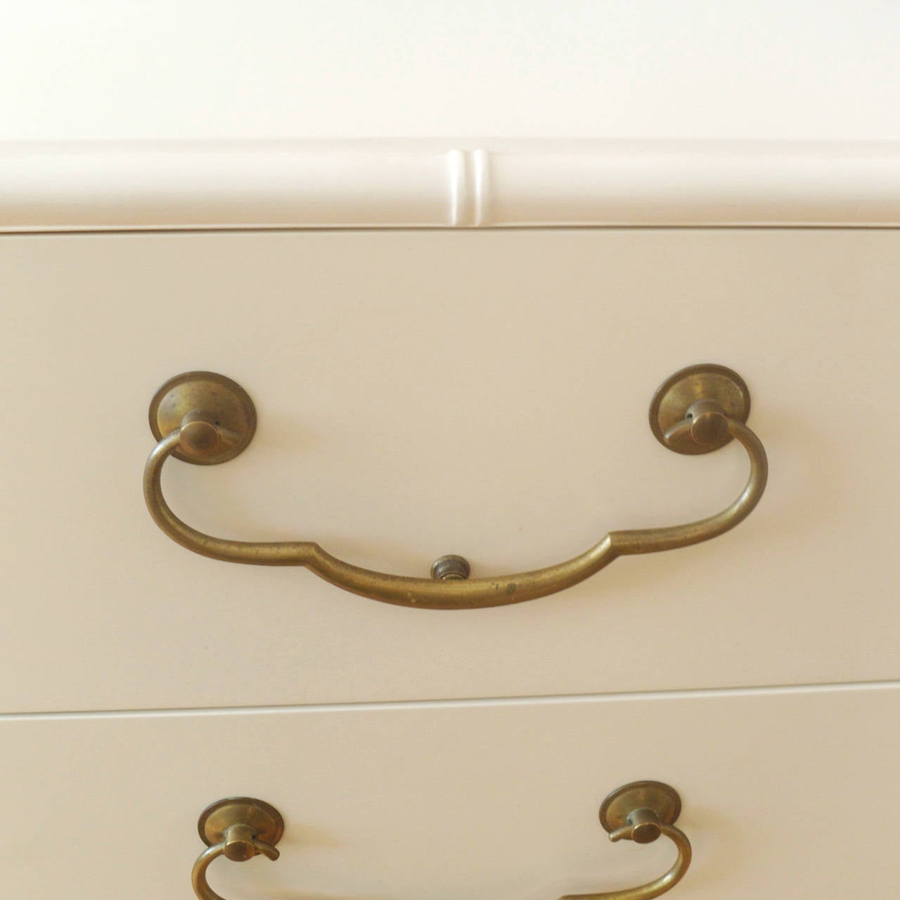 American Henredon Three-Drawer Dresser with Brass Detail in the Manner of Dorothy Draper
